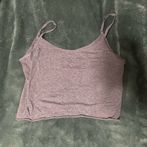 Cropped grey tank top